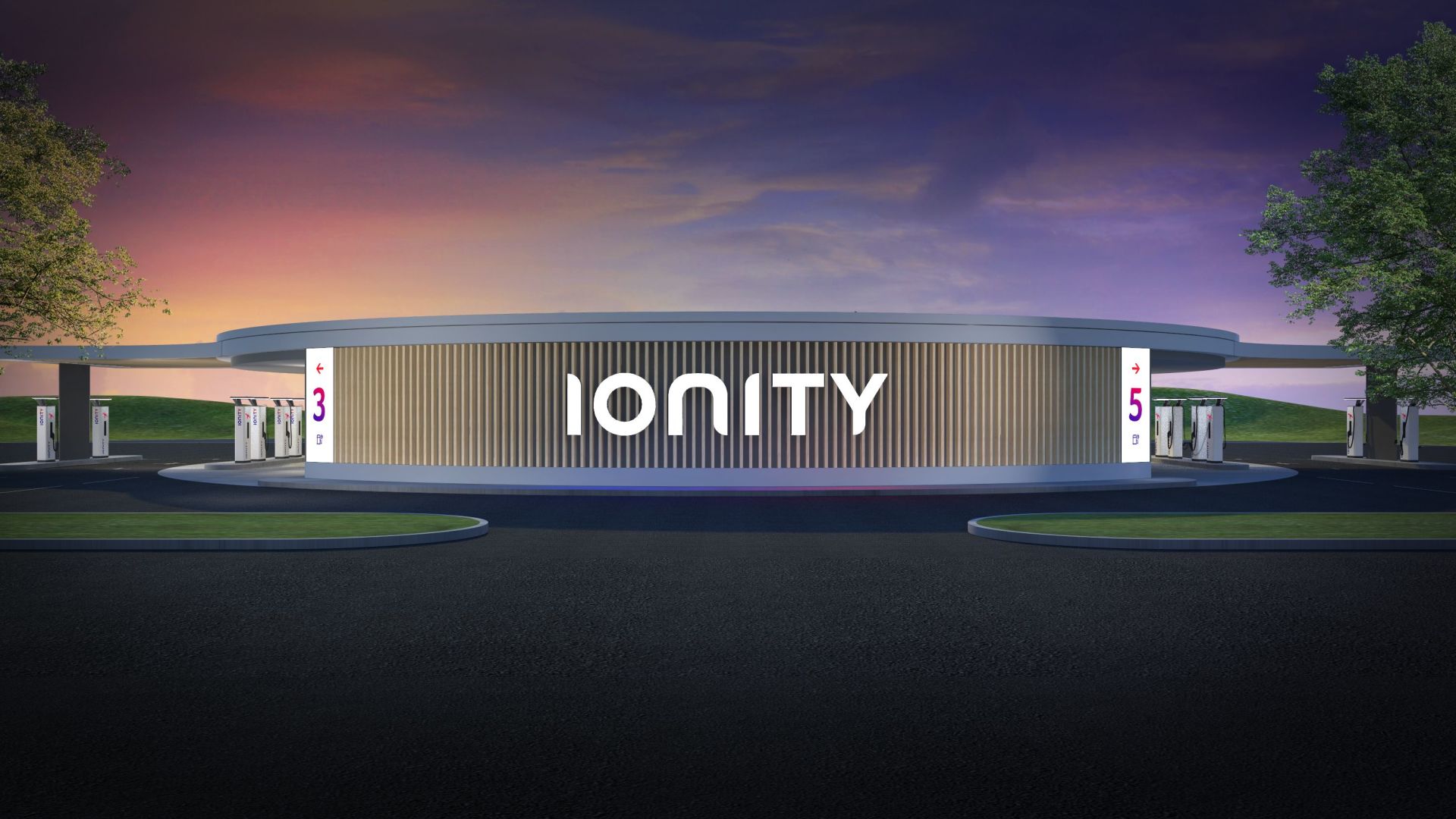 Ionity concept Oasis recharge rapide station