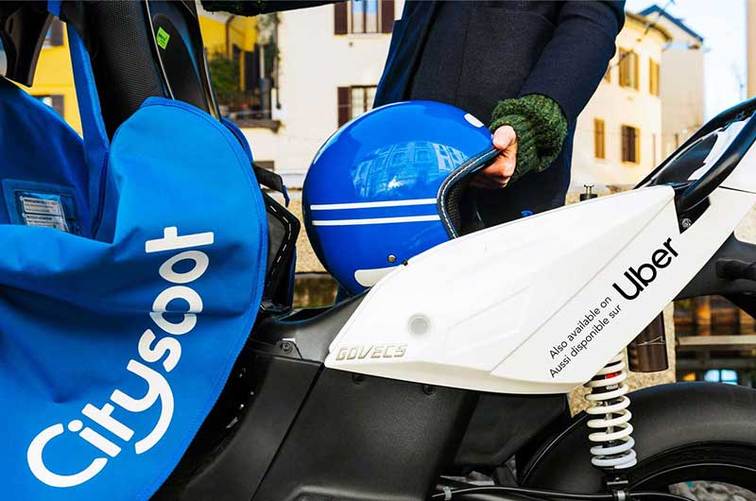 Les scooters électriques de Cityscoot intègrent la plateforme Uber